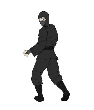Ninja illüstrasyonunun yaratıcı tasarımı