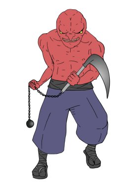 Canavar savaşçının yaratıcı tasarımı.