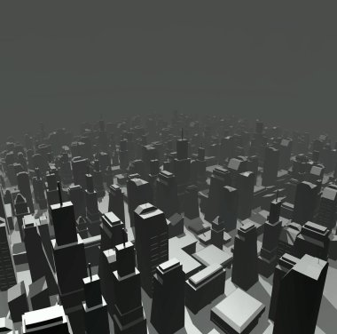 3D canlandırma şehir illüstrasyonunun güzel bir resmi