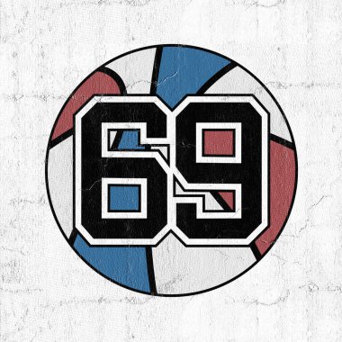 68 numaralı basketbol topunun güzel bir görüntüsü.