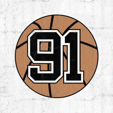 91 numaralı basketbol topunun güzel bir görüntüsü.