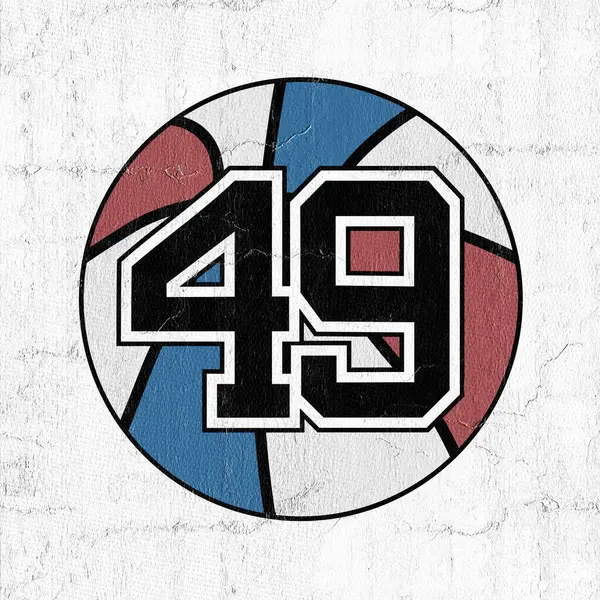 49 numaralı basketbol topunun güzel bir görüntüsü.