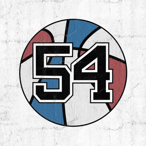 54 numaralı basketbol topunun güzel bir görüntüsü.
