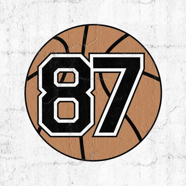 87 numaralı basketbol topunun güzel bir görüntüsü.