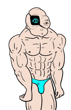 Güçlü çirkin karakterin yaratıcı tasarımı