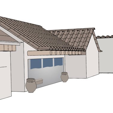 Eski Asya binasının yaratıcı tasarımı