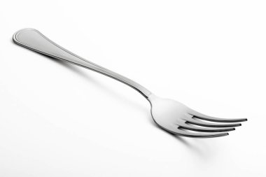 Boş çelik beyaz arka plan üzerinde izole çatal