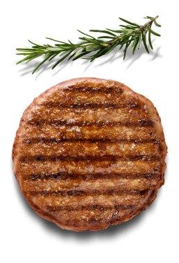 Biberiyeli ızgara Biftek Burger 'in üst görüntüsü