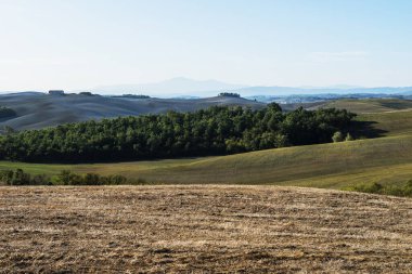 Hasattan sonra Siena tepelerinin Toskana manzarası