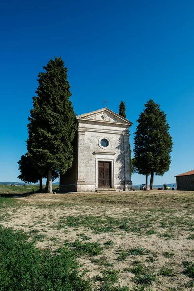 Toskánsko Itálie Září 2019 Pohled Kapli Madonna Vitaleta Kopcích Provincii — Stock fotografie