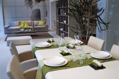 Çalıştırıcı ile modern bir ayarda tablo ayarlandı