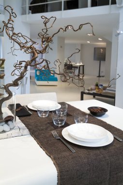 Çalıştırıcı ile modern bir ayarda tablo ayarlandı