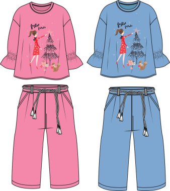 Çocuk pijamaları ayrıntıları çizer..