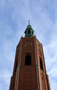 Lahey Kulesi yakın planda, Lahey 'in merkezinde kilise, Hollanda.