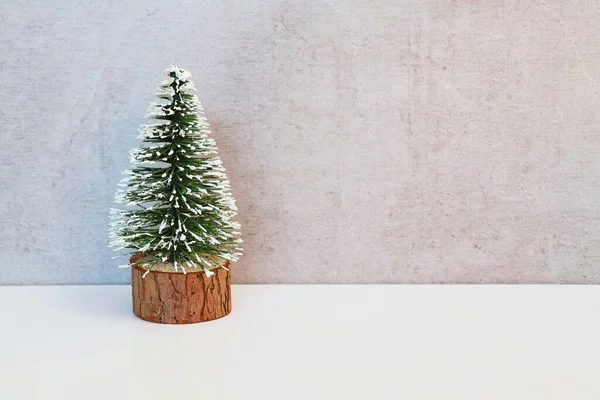 Snowy Christmas Tree Christmas Background Copy Space — Stock Photo, Image