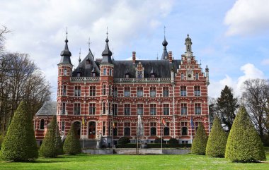 Westerlo, Belgium. 04-15-2023 Castle of Jeanne de Merode in Westerlo , Belgium. City Hall. clipart