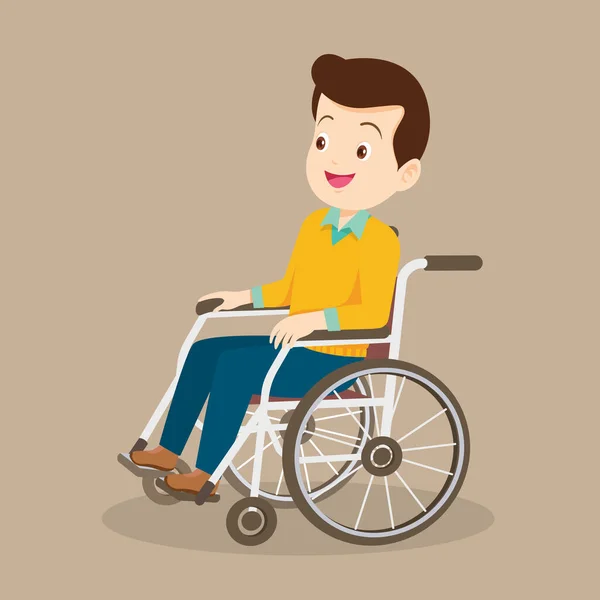 Stock vector Young Man is sitting in a wheelchair.male patient in wheelchair