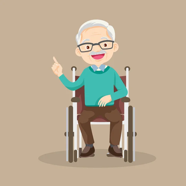 stock vector elderly old Man is sitting in a wheelchair.senior male patient in wheelchair