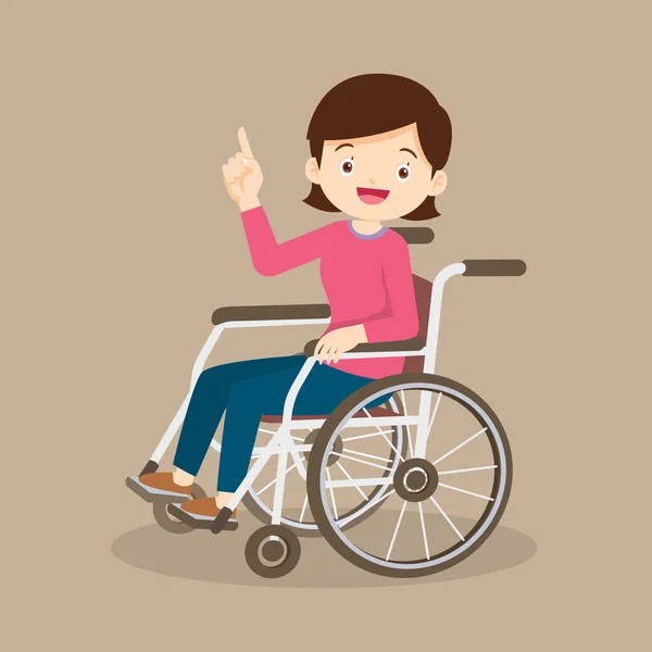 Frau Sitzt Rollstuhl Patientin Rollstuhl — Stockvektor