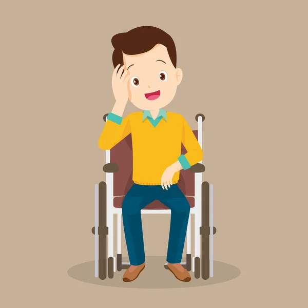 stock vector Young Man is sitting in a wheelchair.male patient in wheelchair