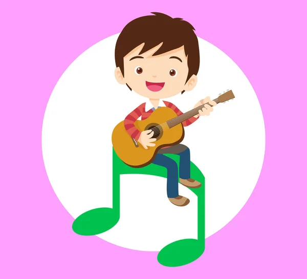 Müzik Çocuklar Müzik Okulu Konsepti Oynayın Müzik Enstrümanları Olan Çizgi — Stok Vektör
