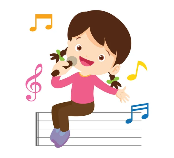 Música Kids Play Conceito Música Escola Música Cartoon Dançando Crianças —  Vetores de Stock