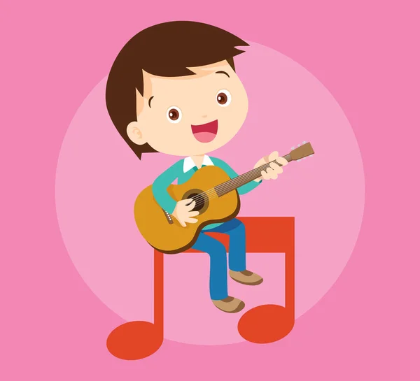 Müzik Çocuklar Müzik Okulu Konsepti Oynayın Müzik Enstrümanları Olan Çizgi — Stok Vektör
