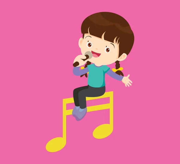 Música Kids Play Conceito Música Escola Música Cartoon Dançando Crianças —  Vetores de Stock