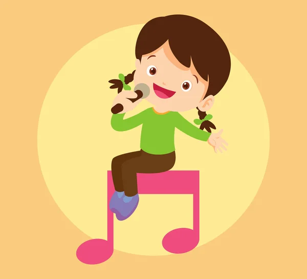ミュージックキッズ 音楽学校の音楽コンセプト クラルトンは楽器で子供や子供を踊っています かわいい子供ミュージシャン 音楽を演奏するさまざまなアクション — ストックベクタ