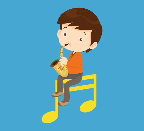 Musik Kids Play Musikkonzept Der Musikschul Cartoon Tanzen Kinder Und — Stockvektor
