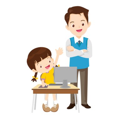 Mutlu öğretmen ve öğrenci öğrenme bilgisayarı 2