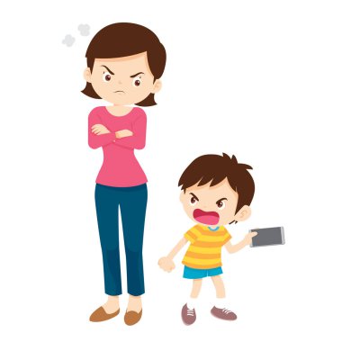 Aile, bağımlı telefona kızıyor.