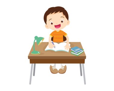 Öğrenci masa başında oturuyor ve ödev için çalışıyor