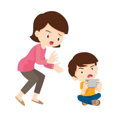 Aile, bağımlı telefona kızıyor.
