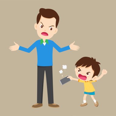 Aile, bağımlı telefona kızıyor.