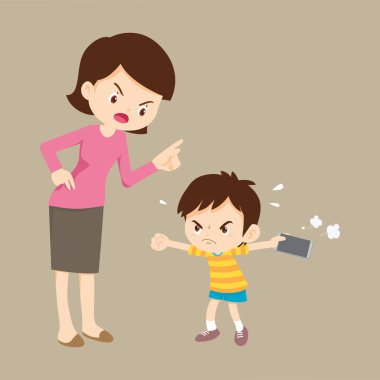 Aile, bağımlı telefona kızıyor.