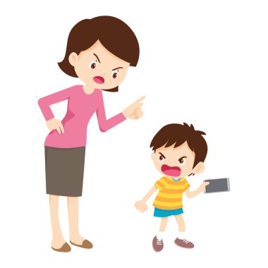 Aile, bağımlı telefona kızıyor.