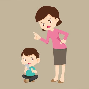 Aile, bağımlı telefona kızıyor.