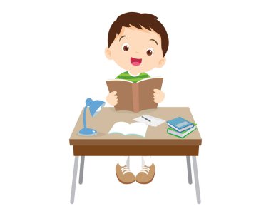 Öğrenci masa başında oturuyor ve ödev için çalışıyor