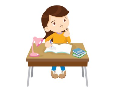 Öğrenci masa başında oturuyor ve ödev için çalışıyor