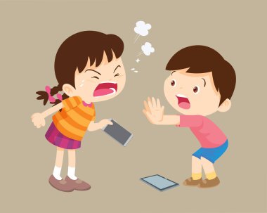 kızgın çocuk bağımlı cep telefonu