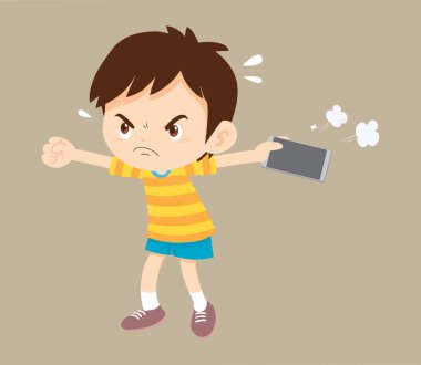 kızgın çocuk bağımlı cep telefonu
