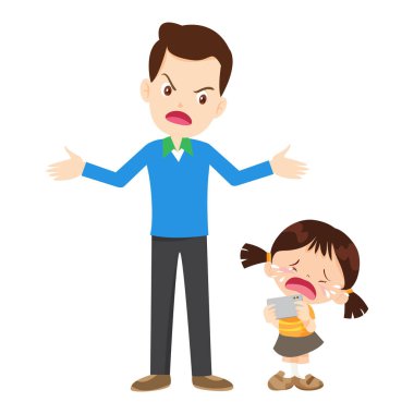 Aile, bağımlı telefona kızıyor.