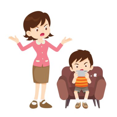 Aile, bağımlı telefona kızıyor.