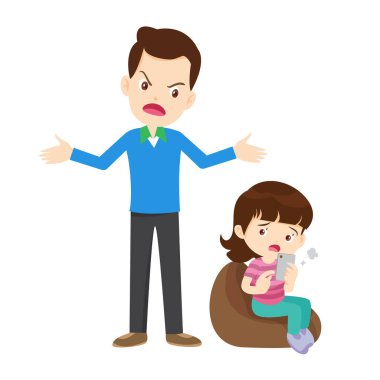 Aile, bağımlı telefona kızıyor.