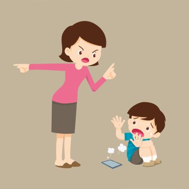 Aile, bağımlı telefona kızıyor.