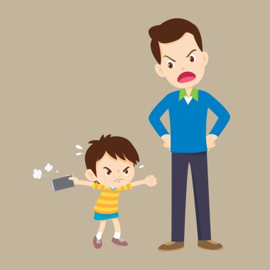 Aile, bağımlı telefona kızıyor.