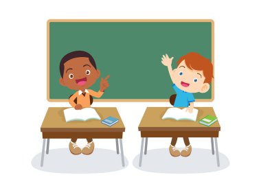 sınıftaki öğrenciler ve öğretmenler eğitim kavramını öğreniyorlar