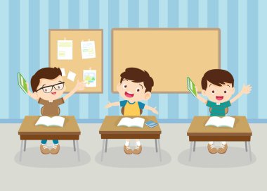 sınıftaki öğrenciler ve öğretmenler eğitim kavramını öğreniyorlar