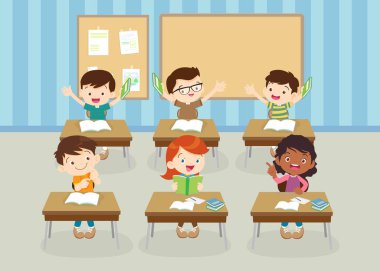 sınıftaki öğrenciler ve öğretmenler eğitim kavramını öğreniyorlar